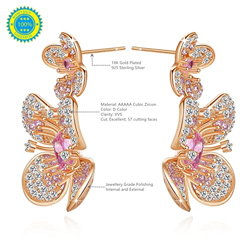 Luxury zircon drop earrings, Yellow Gold, Zircon,