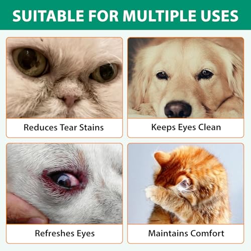 Dogs & Cats Eye Drops for Infection, 100ml Tear Stain Remover, Dog Eye Wash Clear Solution to Flush and Soothe Eye Irritations, Gentle Clear eye Mucus - Image 4