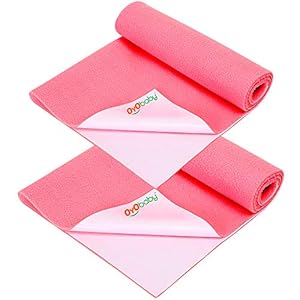 OYO BABY Baby Bed Protector (Medium Pack of 2, Salmon Rose)
