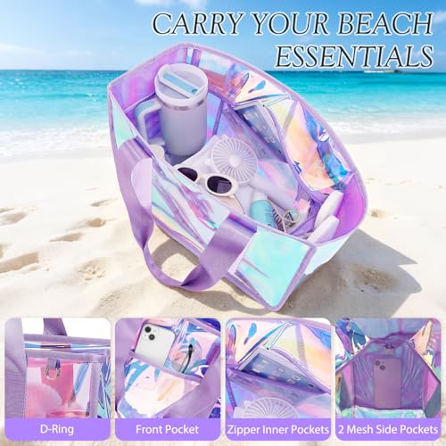 Fammart Iridescent Clear Beach Bag