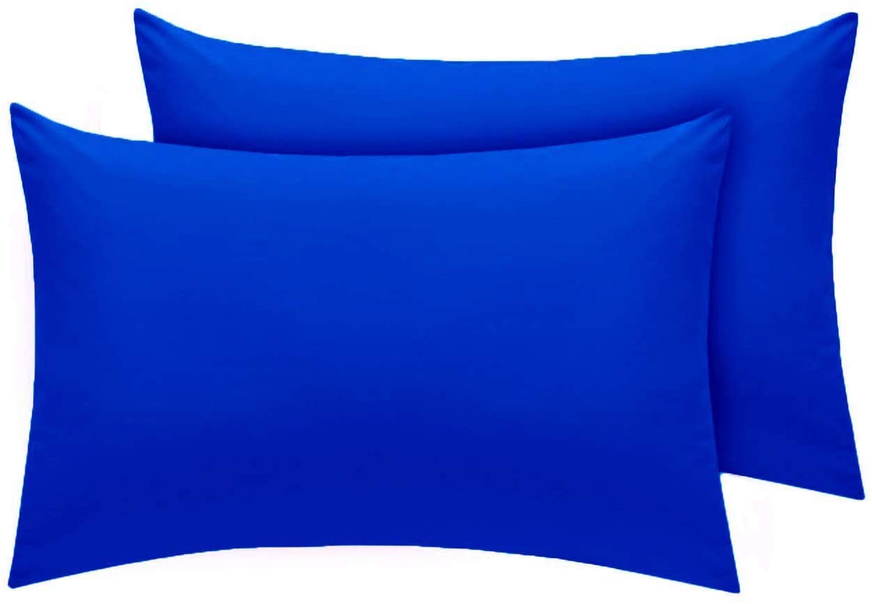 Percale Easy Care Housewife Polycotton Pillowcases (Royal Blue)