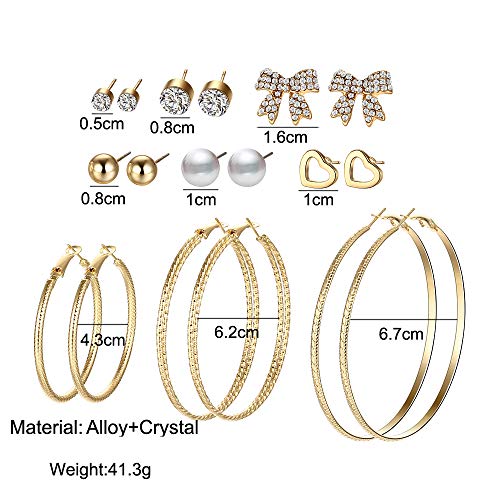 Image of Shining Diva Fashion Stylish Combo Design 6 Pairs Metal Earrings for Women and Girls (F12787er)