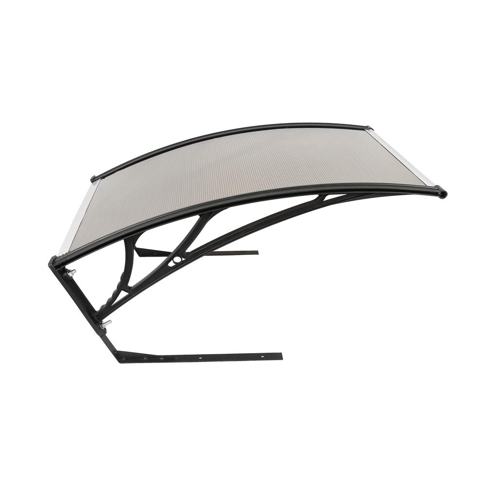 Abri pour Robot Tondeuse, 102 x 78,3 cm, Toit en Polycarbonate Double Couche, Blanc et Gris (Brun)