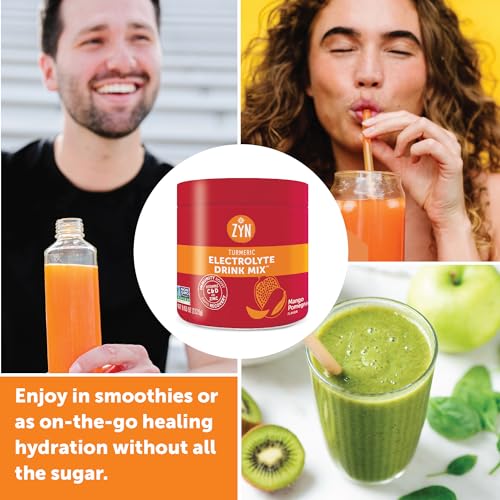 ZYN Electrolyte Hydration Drink Mix (30 Servings), Mango Pomegranate Electrolytes Powder, Hydrating Formula w/Turmeric Curcumin, Vitamin C & D,... - Image 3