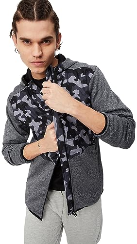 Image of Max Polyester Men Printed Hooded Standard Length Jacket