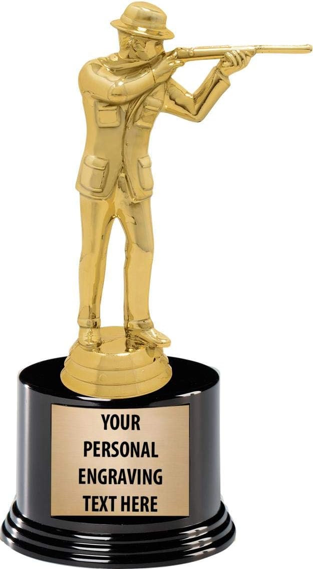 Crown Awards Civilian Trophies with Custom Engraving, 7.25" Personalized Male Civilian Rifle Trophy On Deluxe Round Base Prime