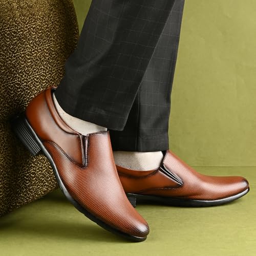 Image of Centrino Formal Shoes for Men | Lightweight Comfortable Office Shoes for Man Stylish | Cushioned Insole Lace-Up Shoes for Men | Durable TPR Sole | Trendy Classic Design Footwear for Men (8114)