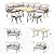 YITAHOME Patio Wicker L-Shaped Furniture Set, All-Weather Rattan Outdoor Conversation Sofa Set for Backyard Deck with Soft Cushions,Ottomans and Plastic Wood Dining Table (Light Brown+Gray)