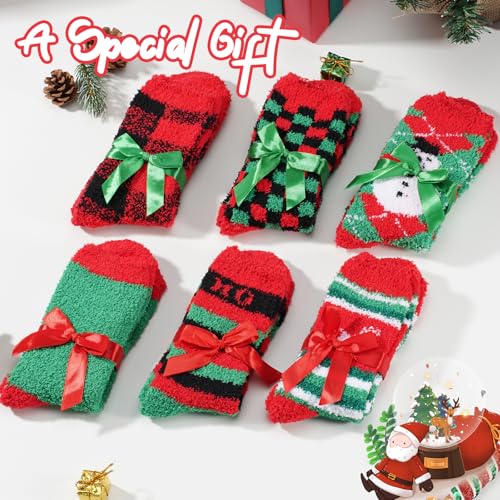 Gilbins Mens-Womens Christmas Holiday Fuzzy Socks with Grips Non Slip Skid Slipper Fluffy Hospital Winter Crew Sleep Socks4