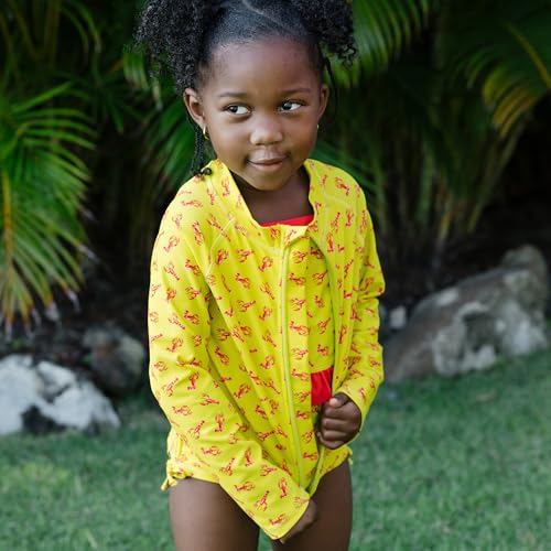 Image of SwimZip Girls' Long Sleeve Rash Guard & 1-Piece Swimsuit - UPF 50 Sun Protection