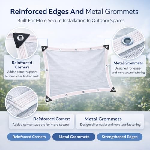 Voile d'ombrage imperméable rectangulaire avec œillets pour terrasse et jardin