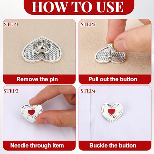 Image of Yinkin Yinkin 50 Pcs Heart Pin Bulk Two Hands Heart Enamel Lapel Pin Metal Health Brooch Badge Enamel Appreciation Award for Coworker Volunteer Team Nurse Employee Recognition Gifts