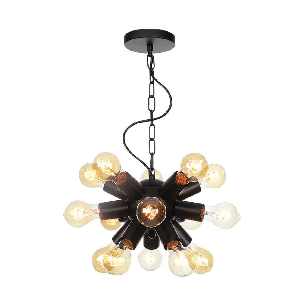 FYZDLAOR Vintage Wrought Iron Chandelier,Decorative Pendant Light for Living Room Bedroom Cafe Teahouse Bar Dining Room Club（E27）
