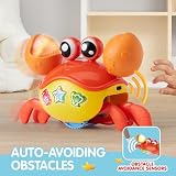 JOYIN Krabbe Babyspielzeug, Musikkrabbe Baby, tanzende Krabbe, Crawling Crab Tummy Time Toy, Geschenk für Geschenk für Neugeborenes Jungen & Mädchen von 0–6, 6–12 und 12–18 Monaten