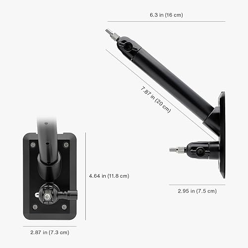 Miniatura 5 de Soporte de pared Holicfun 2 en 1 para Ring, Arlo y cámaras y paneles solares con orificio de tornillo de 14"-20 - Blanco