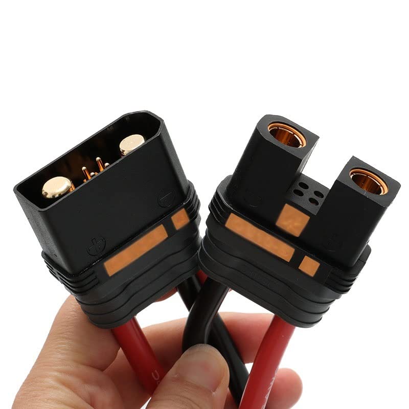 GreeSafety Accesorios para Drones 1 par for Dron de Agricultura RC e-Bike QS10-S Enchufe de Cable Adaptador de Conector de batería Macho Hembra con Cable de Silicona 6AWG 100mm