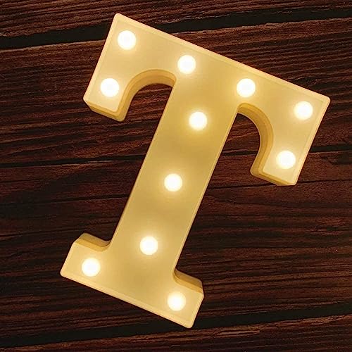 Image of Marquee T Alphabet Shaped LED Light Lamp for Decoration Decore Walls Hanging Birthday Party Wedding (T)
