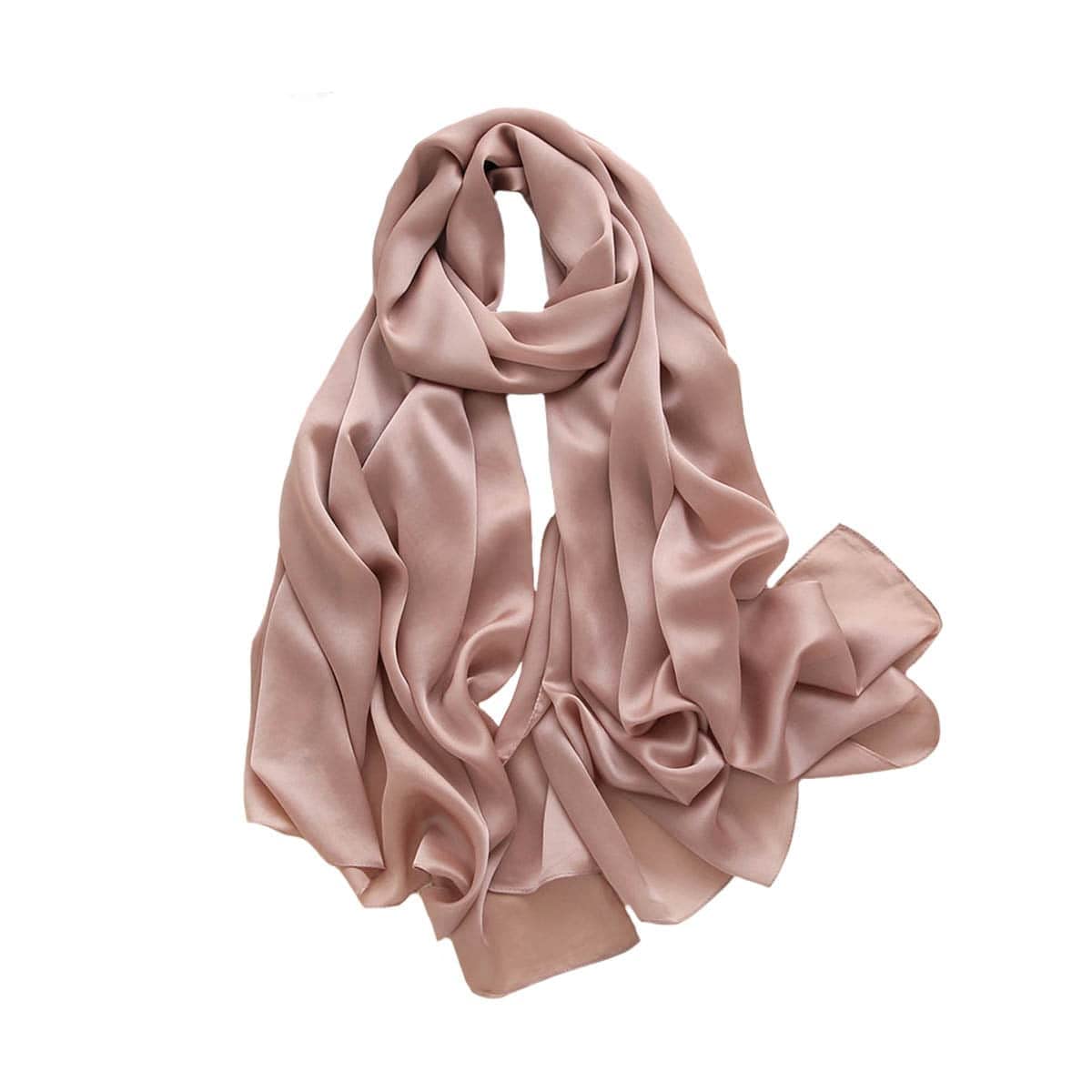 Trillion London® Spring Collection | Silk Scarf For Women's | Ladies Lightweight Scarves | Neck Scarf For Women (Beige Plain)