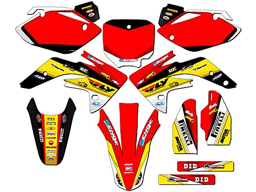 2007-2023 CRF 150 R Ricochet Yellow Senge Graphics Complete Kit Compatible with Honda