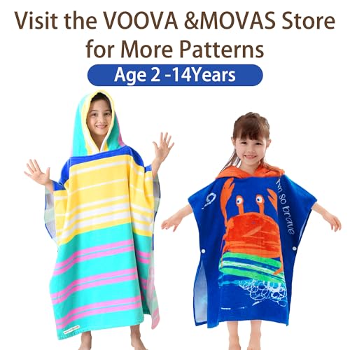 VOOVA & MOVAS Hooded Kids Poncho Towels, 100% Cotton