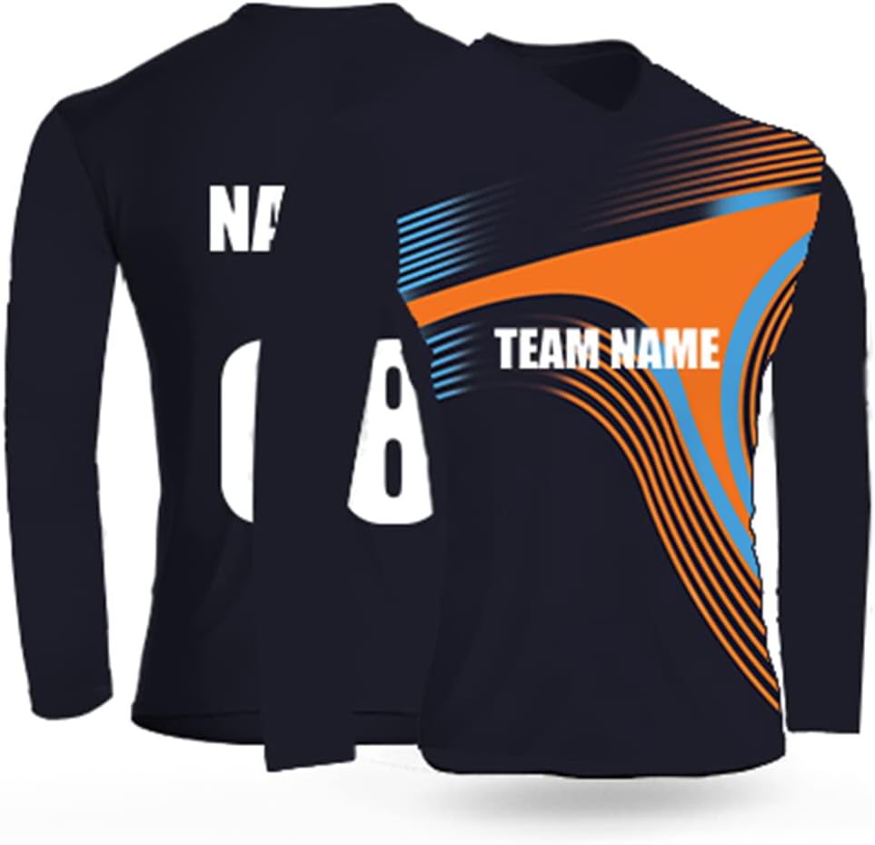 Cricket Sports Jersey for Men With Team Name and Number Printed - Full Sleeves T-Shirt Dodr1009-C100111-C-FS