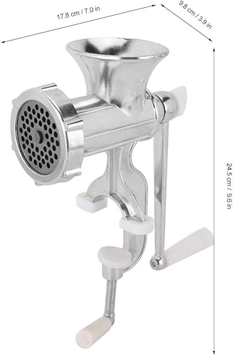 Miniatura 6 de Picadora de carne, herramienta manual, molinillo de carne de aleación de aluminio, picadora, máquina de manivela y molinillo de carne, accesorios de