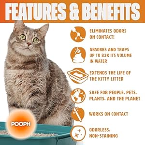 Pooph Litterizer – The litter box civilizer | Cat Litter Deodorizer | Absorbs Moisture & Odor | Cat Litter Scent Deodorizer | Non-Toxic, Eco-Friendly, Fragrance-Free | Safe for Pets and People | 16oz