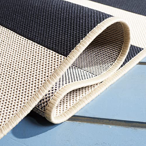Tapete SAFAVIEH Courtyard 2'7" x 5' Beige/Negro miniatura 6