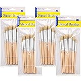 What you get: package comes with 24 pieces wooden stencil brushes in 3 different sizes, 8 pieces for each size, enough quantity and different sizes can satisfy your various needs in daily life, you can use one set at home and one set in class, you ca...