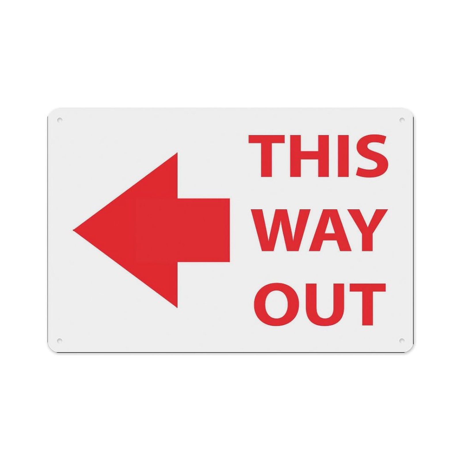 peiyeety This WayLeft Sign Aluminum Tin Warning Signs for Home Outdoor Garden 8X12 Inches