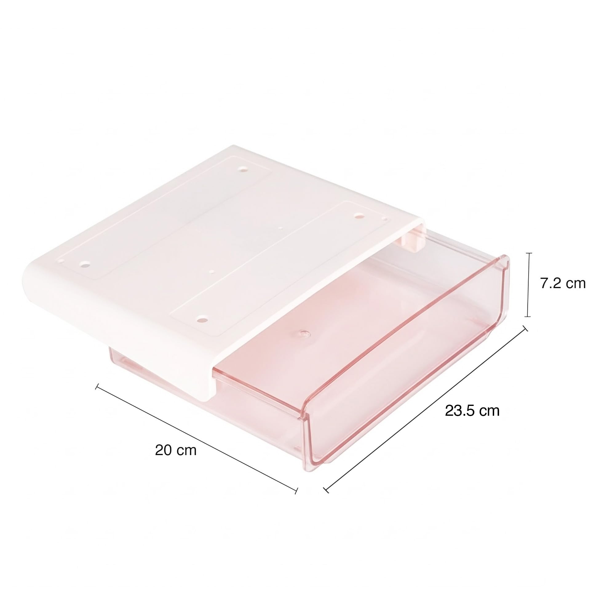 oddpod™ Premium Under The Table Hidden Drawer/Acrylic Desk Organiser for Home & Office - Pink (Large) 1