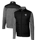 Cutter & Buck Men's Black Indianapolis Colts Throwback Logo Big & Tall Stealth Hybrid Quilted Full-Zip Windbreaker Jacket