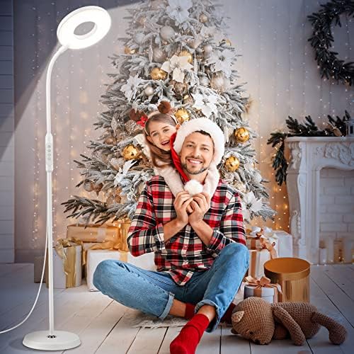 yotutun LED Floor Lamp Floor Lamp for Reading, Adjustable Standing Lamp with Remote, 3 Colors and 12 Brightness,Memory Function Tall Gooseneck Lamp for Living Room, Bedroom, Office