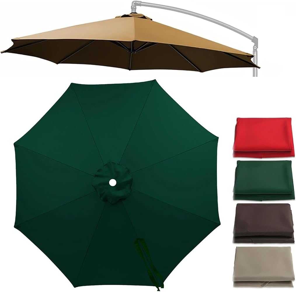 Cantilever Umbrella Replacement Canopy 7.5ft/9ft/10ft/11ft 6/8 Ribs, Fade Resistant Outdoor Offset Patio Umbrella Fabric Cover, Waterproof Shade Top for Deck(Dark Green,6.6ft/6 Ribs) : Patio, Lawn & Garden
