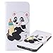 Produktbild Laybomo Hülle für Xiaomi Mi A2 Lite (Redmi 6 Pro) Ledertasche Schuzhülle Weiches TPU Silikon Cover Stehen Brieftasche Handyhülle für Xiaomi Mi A2 Lite mit Visitenkartenhüllen, Schöner Panda Gedrückt
