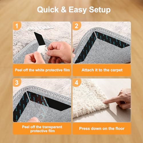 Rug Gripper for Hardwood Floors No Damage Carpet Tape for Area Rugs 18 Pcs - image 8