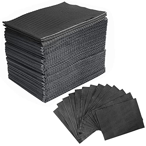 Xiaozhifu 125 Piezas Baberos Desechables Para Tatuajes, 33 x 45 cm, Alfombrillas Impermeables Para Pacientes, Para Clínicas Dentales, tatuajes, piercings, Color Negro Cover