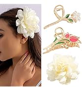 Eddie Munson Flower Leaf Hair Claw Clips Set for Women Girls-Butterfly Metal Large Hairpin Claw C...