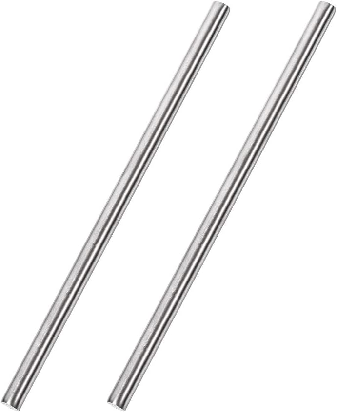 uxcell 6mm x 200mm 304 Stainless Steel Solid Round Rod for DIY Craft - 2pcs