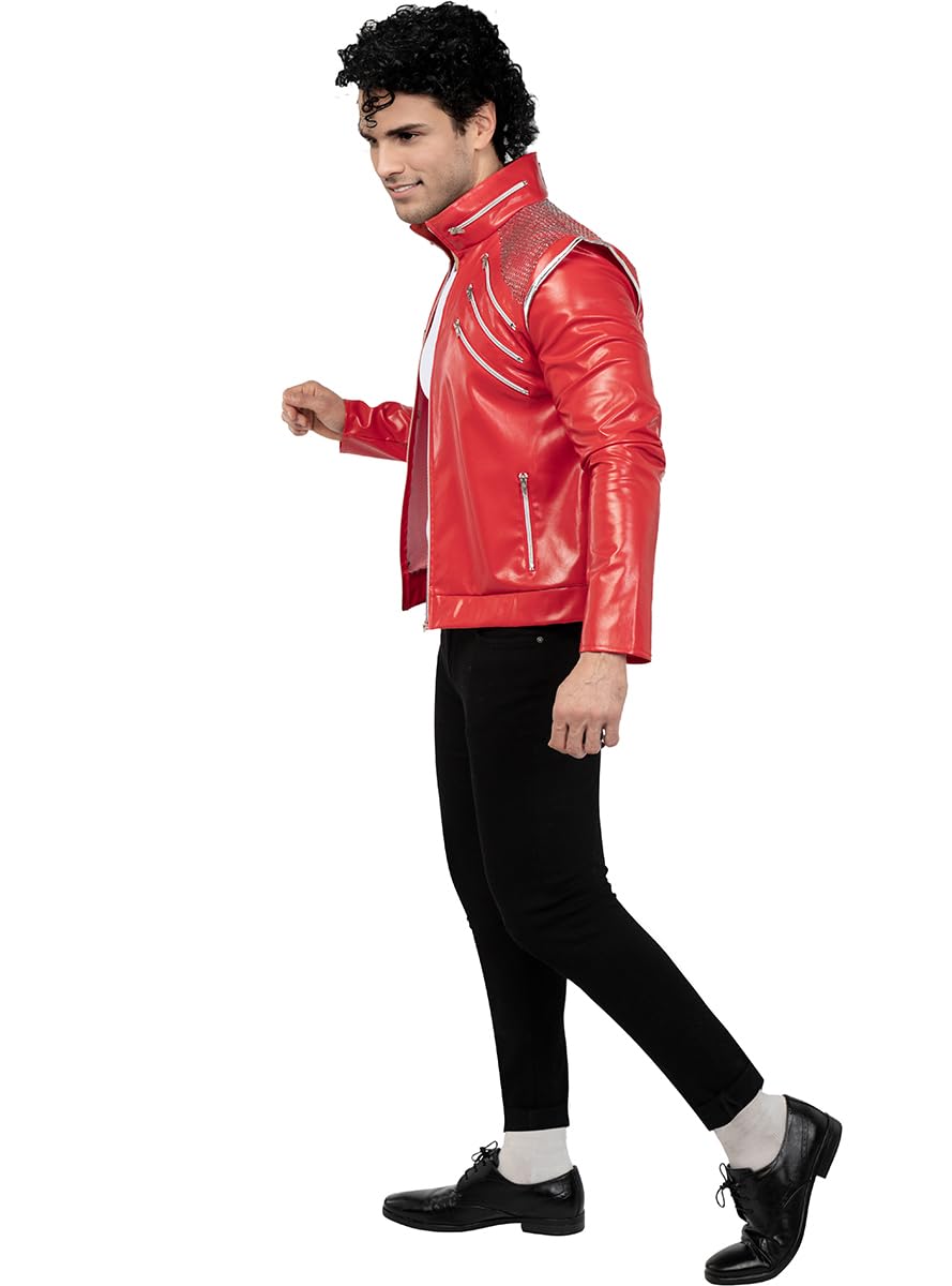 Funidelia | Veste de Michael Jackson Beat It pour homme Musique Pop, Groupes Musique, Chanteurs, Années 80 - Accesoires pour Adultes, accessoire pour déguisement - Rouge