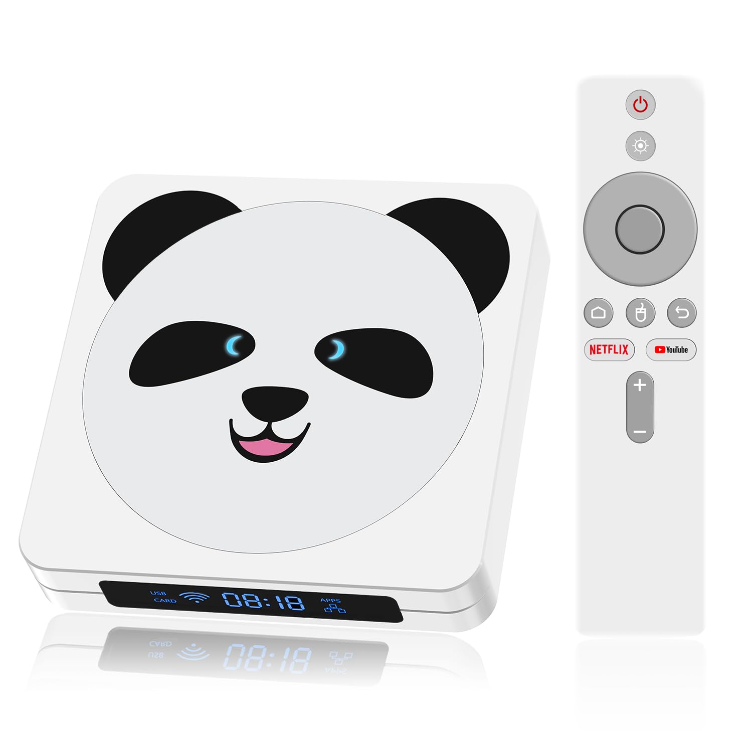 Puersit Android TV Box, Android 12.0 Smart Box Soporta 4K Ultra HD, Diseño Panda TV Box X98 MAX+, Nueva Actualización Allwinner H618 Quad-Core Arm Cortex A53, 2GB RAM 16GB ROM con WiFi Dual 2.4G/5G