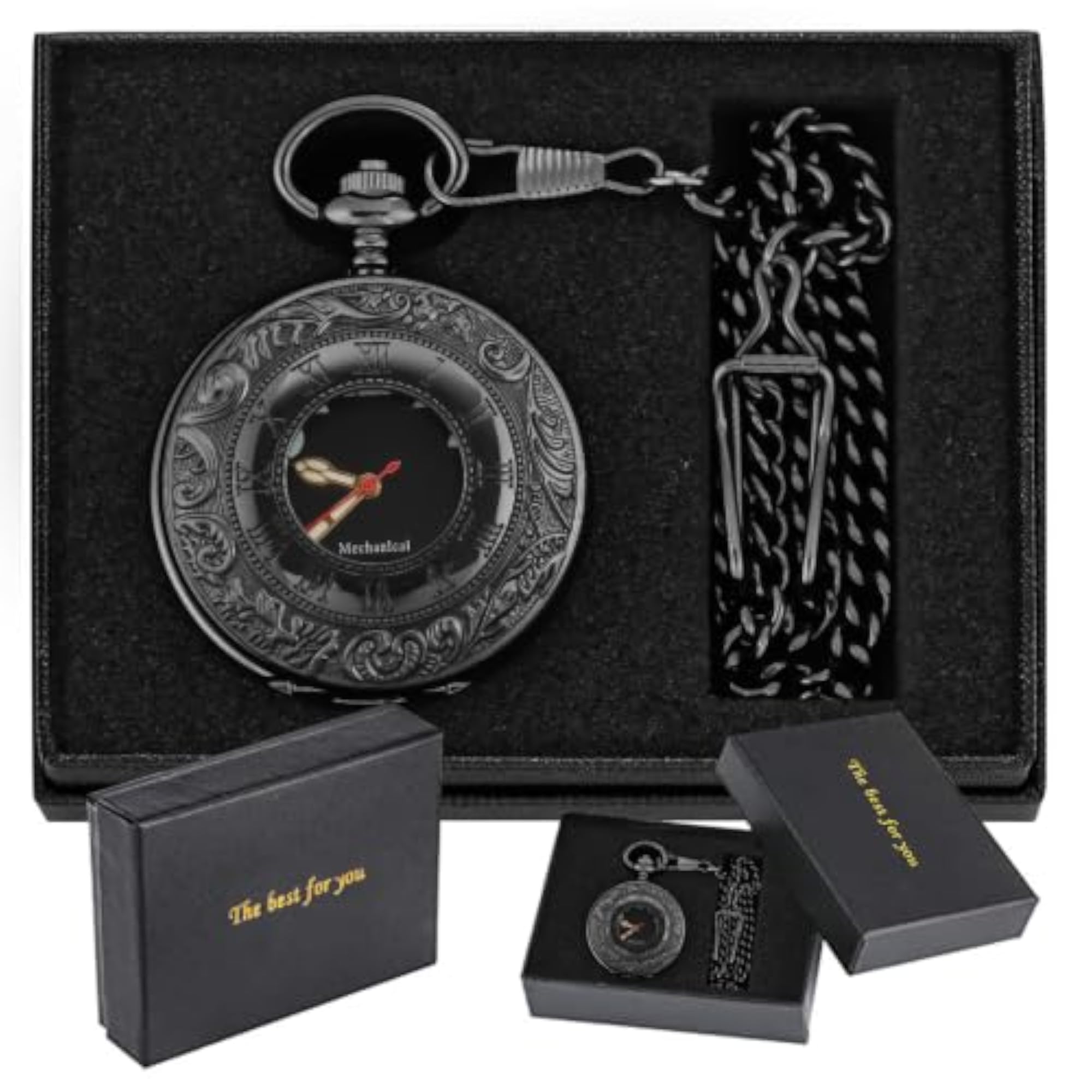 Vintage Design Mechanical Pocket Watch for Men, Gift for Him