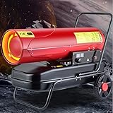 Calentadores Bajo Consumo 50KW,calentador Diésel Comercial Industrial Con Tanque Combustible 56L Y Salida Aire 27cm,control Temperatura Preciso 1°C,área Calefacción 200-300m²,uniforme 360°