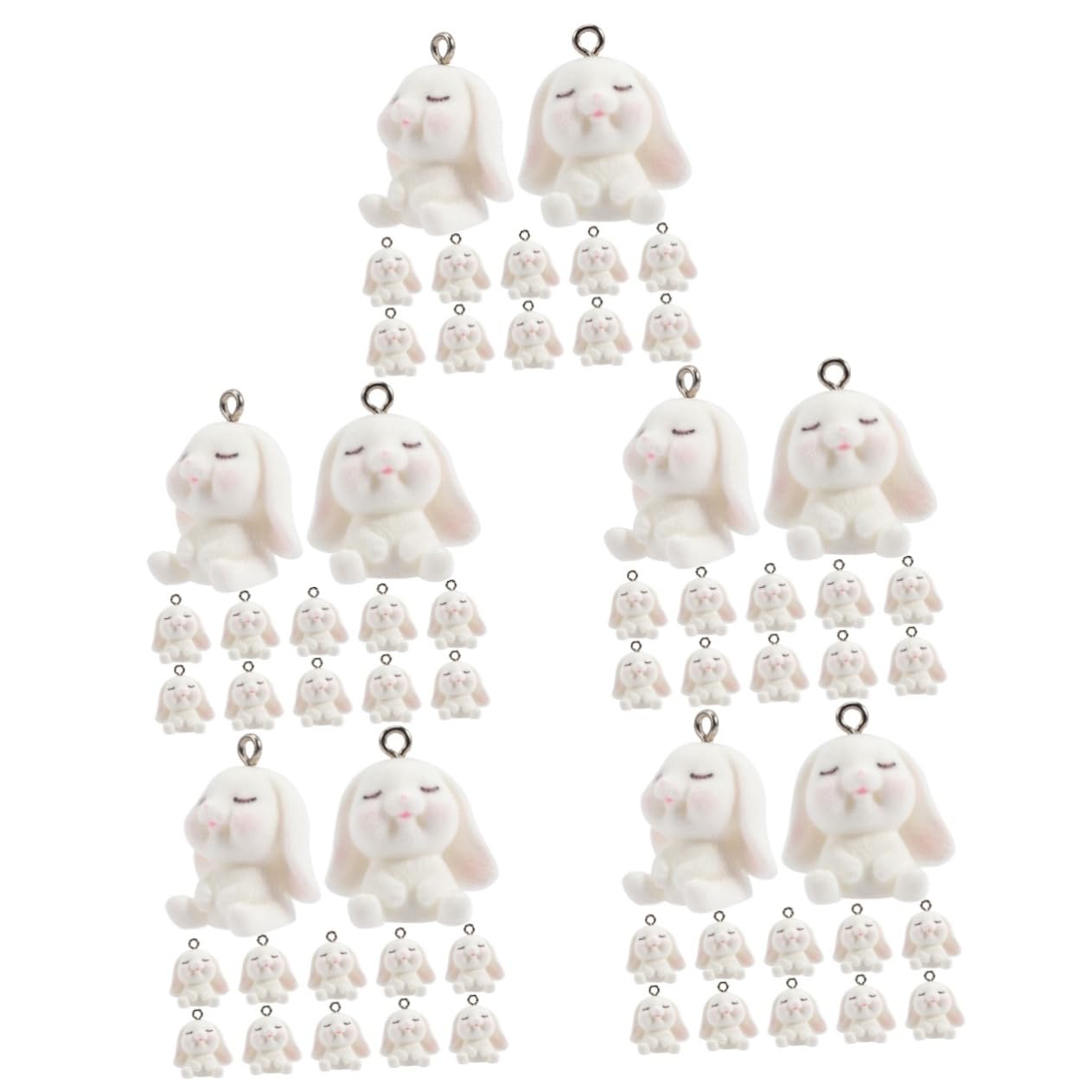 Lurrose 50pièces Breloques Lapin Charms Forme De Bunny Pour Création De Bijoux Bracelets Colliers Et Accessoires Personnalisés
