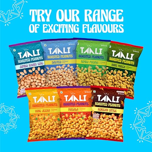 Image of Taali Jumbo Khari Sing With Skin, 200g (Pack of 4) |Roasted Salted Peanuts with Himalayan Rock Salt, No Palm Oil, Not Fried