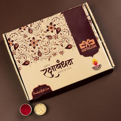 Image of Gifticon Rakhi for Brother with Chocolate Combo Gift Set - Designer Rakhi for Brother Bhaiya with Ferrero Moments Chocolates Pack - Rakhi Set of 4 | IB-4R-Mom-AllSilverGods
