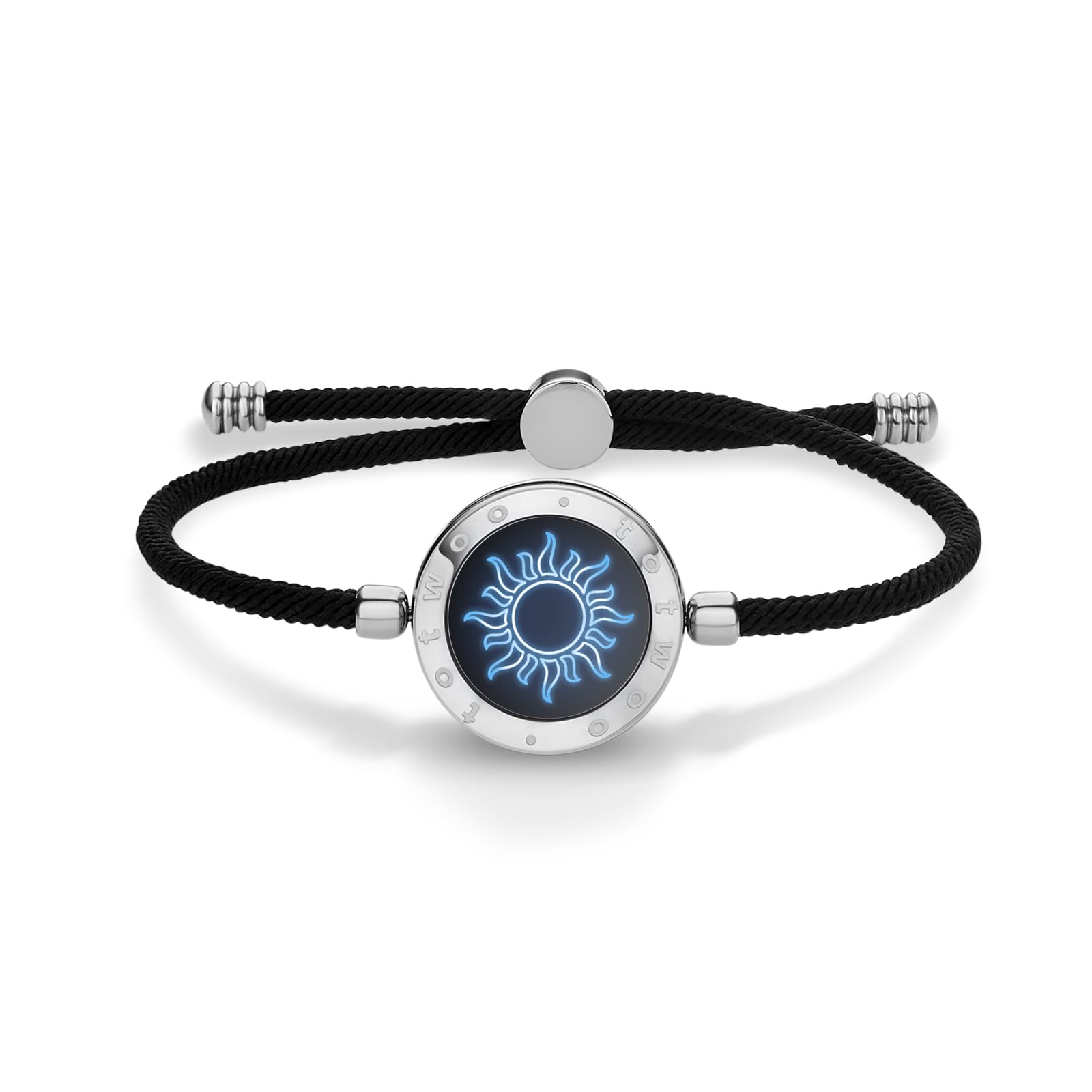 TOTWOOSingle Touch Bracelets for Couples, Light up & Vibration for Love Couples | Long Distance Relationship Gifts for Girlfriend, Mother-Daughter, Sisters Bluetooth APP Set Up Pairing Jewelry