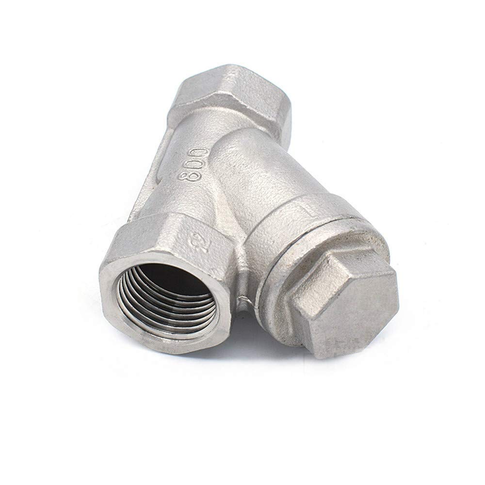 Válvulas de retención Válvula BSP 1/2 3/4 1 1-1/4 1-1/2 pulgadas Filtro roscas filtro malla en Y hembra línea acero inoxidable 304(DN40)
