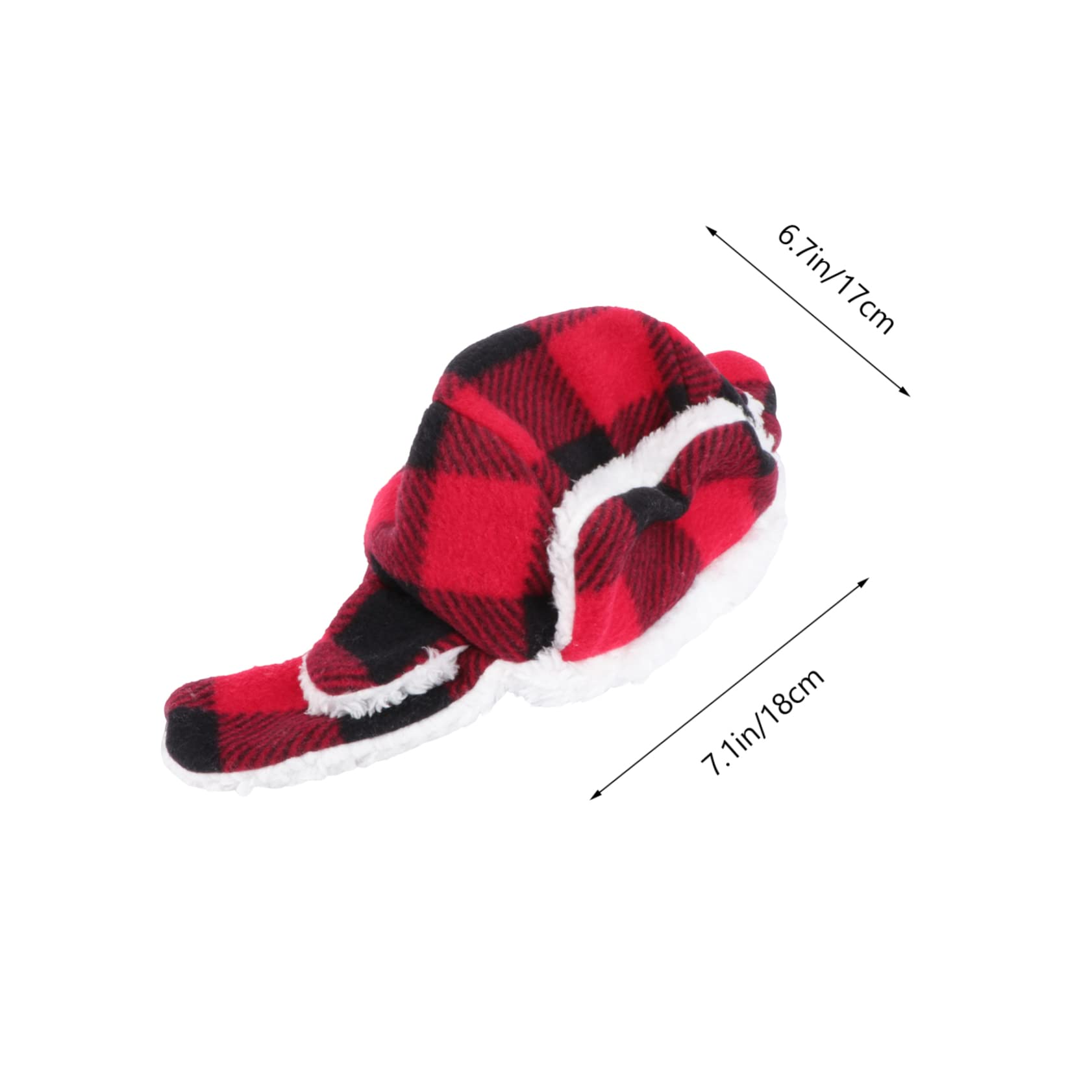 VERDANVERSE 1Pc Plush Pet Beret Hat for Dogs Windproof Winter Cap for Pets Casual Black and Red Design Durable and Comfortable for Outdoor Festivities