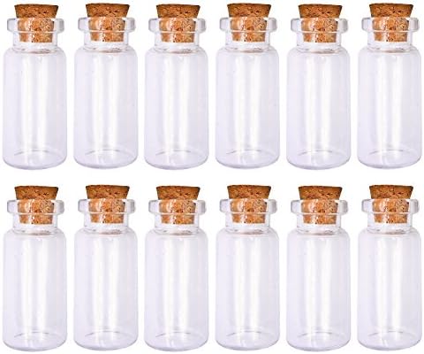 LEFV™ 10ml Small Bottles Transparent Mini Glass Jars with Cork Stoppers Top